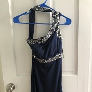 Navy blue gown